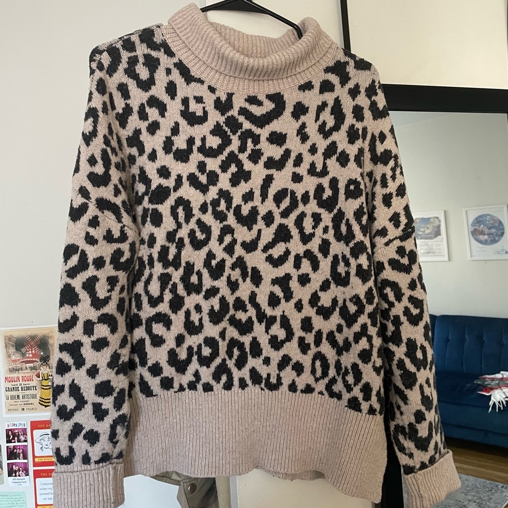 Cheetah Turtleneck Sweater
